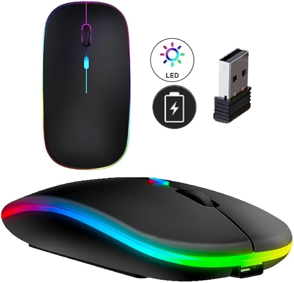 Mouse Gamer Sem Fio Flyonex AG-690 2.4G + Bluetooth RGB