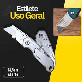 Estilete Dobrável Portátil 5 Lâminas Profissional Leve Bolso