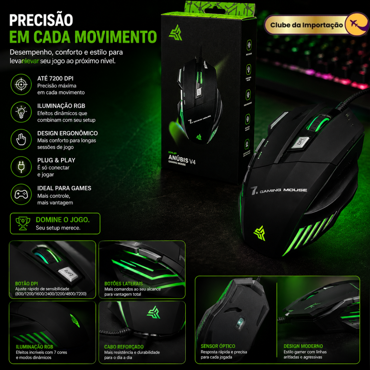 MOUSE GAMER ANÚBIS V4