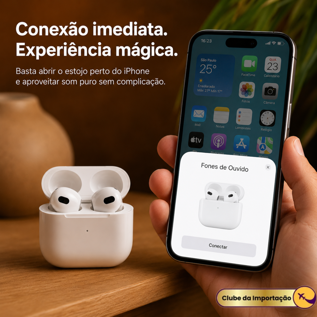 FONE DE OUVIDO SEM FIO TWS