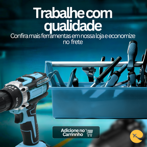 Super Parafusadeira Furadeira De Impacto Sem Fio Potente 21v