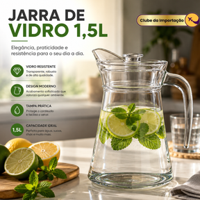 JARRA DE VIDRO COM TAMPA