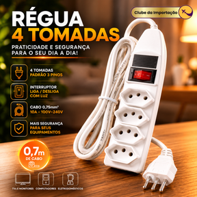 REGUA EXTENSAO 4 TOMADAS