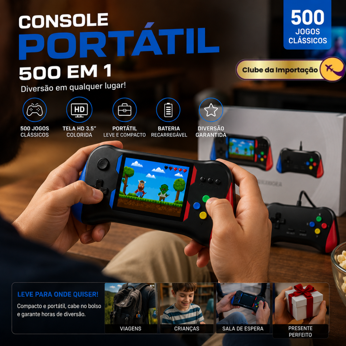 MINI VIDEOGAME PORTATIL 500EM1