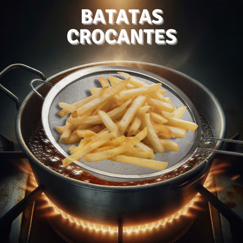 Escumadeira Peneira Redonda Fritura Pastel Batata Legumes 26
