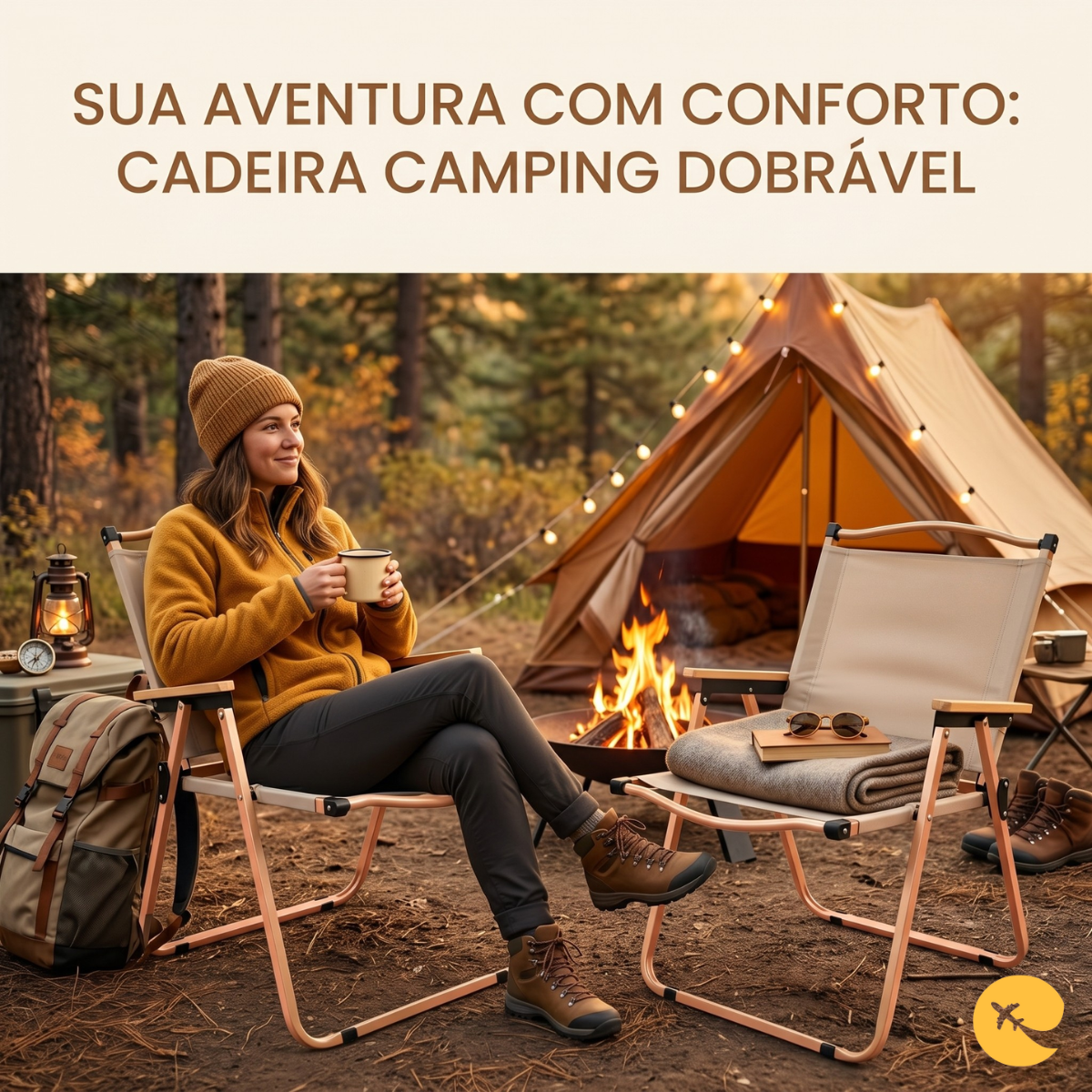 CADEIRA CAMIPING DOBRAVEL BEGE