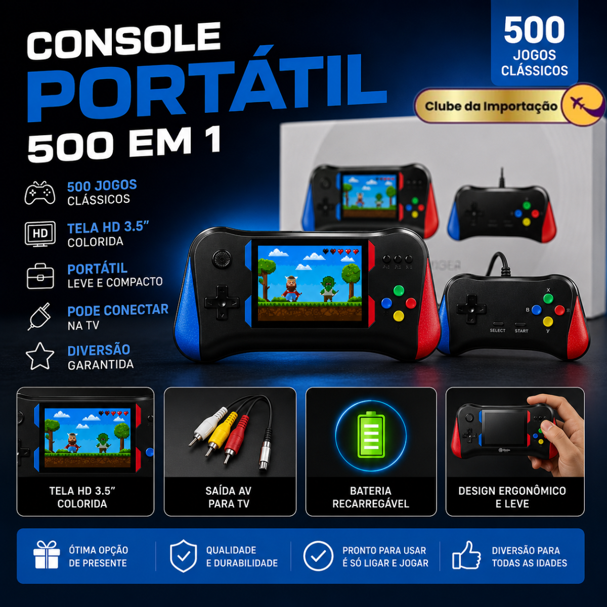 MINI VIDEOGAME PORTATIL 500EM1