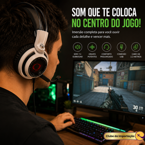 HEADSET GAMER COM FIO