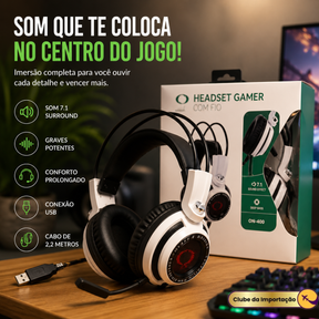 HEADSET GAMER COM FIO