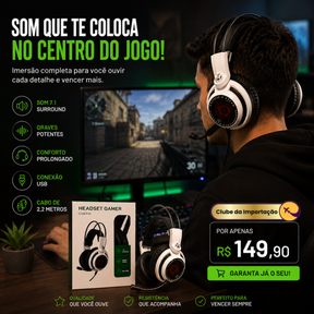 HEADSET GAMER COM FIO