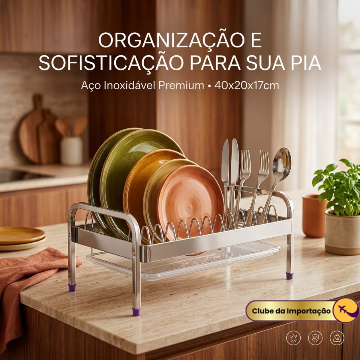 ESCORREDOR DE LOUÇAS UNIVERSAL AÇO