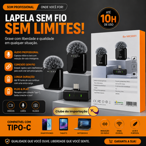 MICROFONE LAPELA SEM FIO