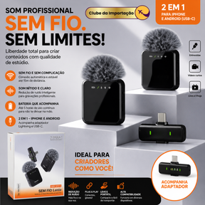 MICROFONE LAPELA SEM FIO