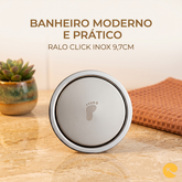 RALO DE BANHEIRO INOX 9,7 CM DE CLICK Redondo