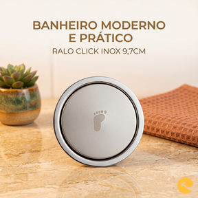 RALO DE BANHEIRO INOX 9,7 CM DE CLICK Redondo