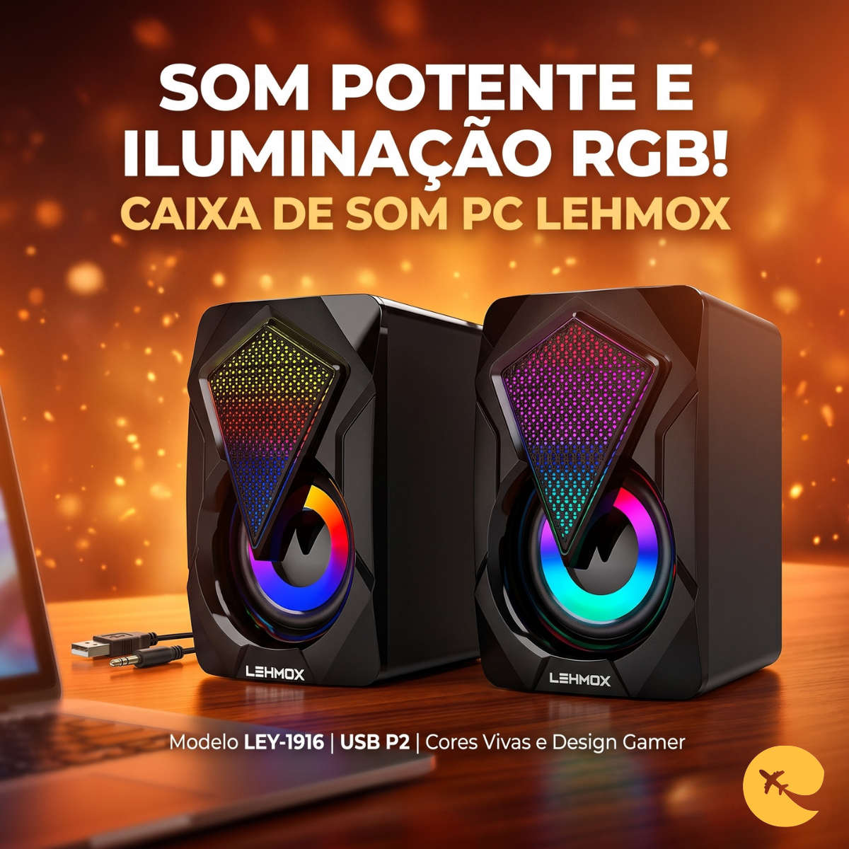 Caixa de Som PC RGB