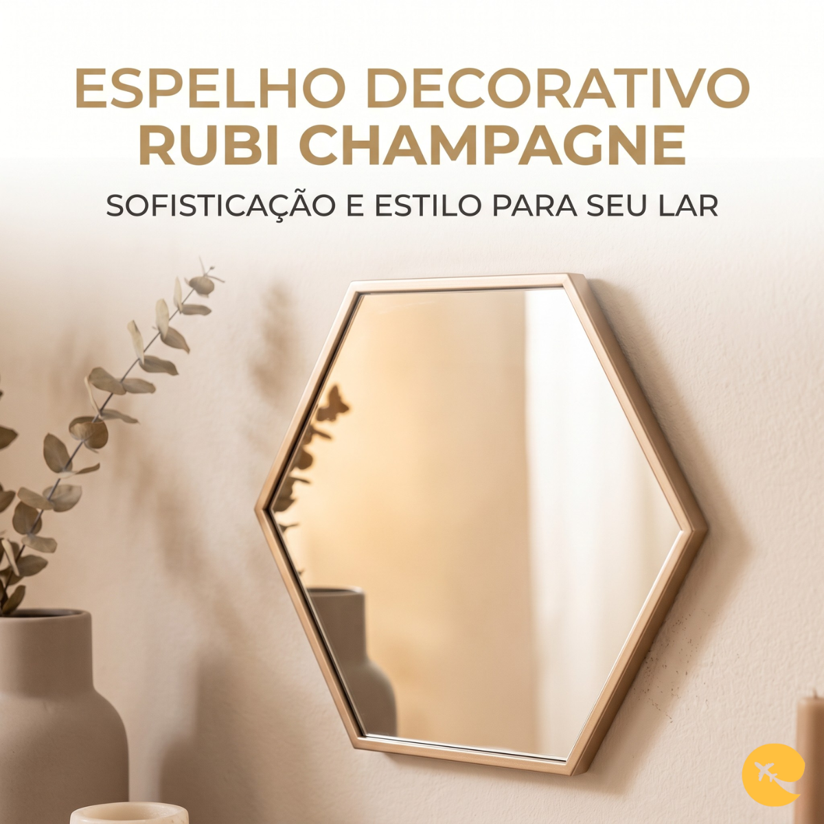ESPELHO DECORATIVO RUBI CHAMPAGNE