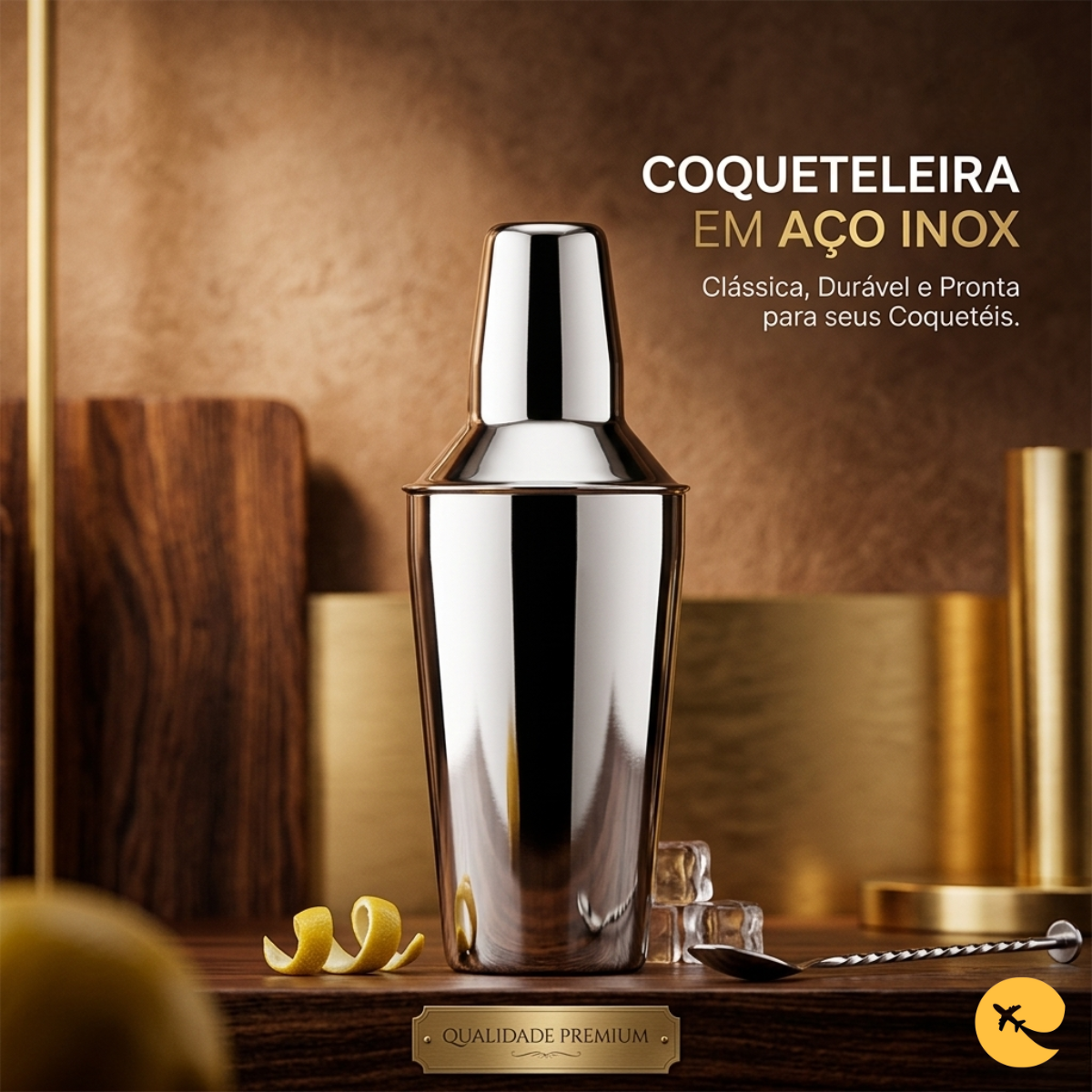 COQUETELEIRA EM AÇO INOX