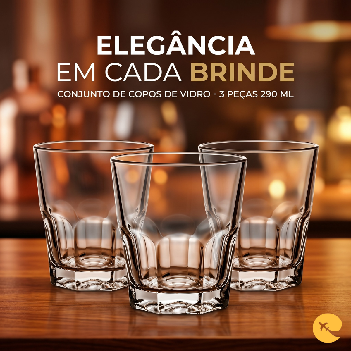COPO DE VIDRO 3 PEÇAS 290 ml
