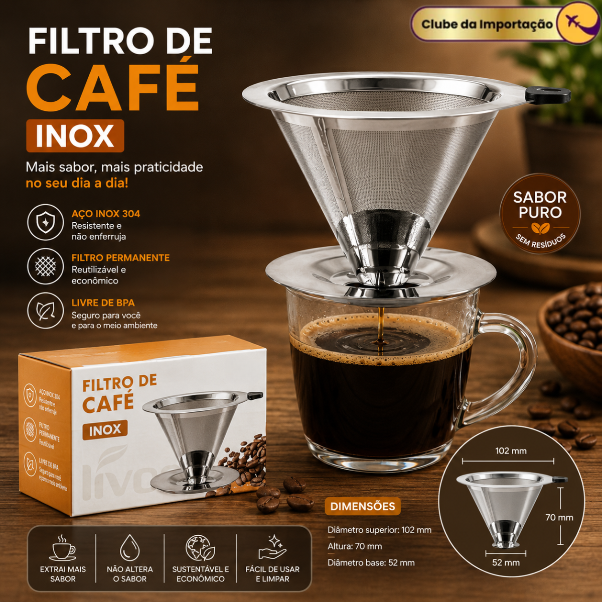 FILTRO DE CAFÉ INOX