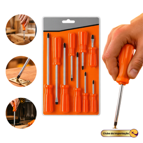KIT CHAVE FENDA + PHILLIPS (08PCS)