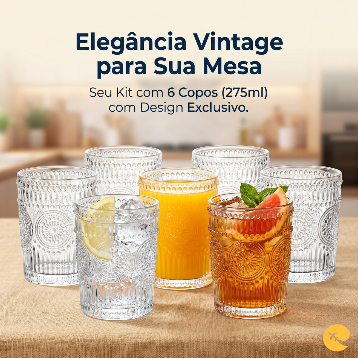 JOGO DE COPOS VIDRO 6  peças