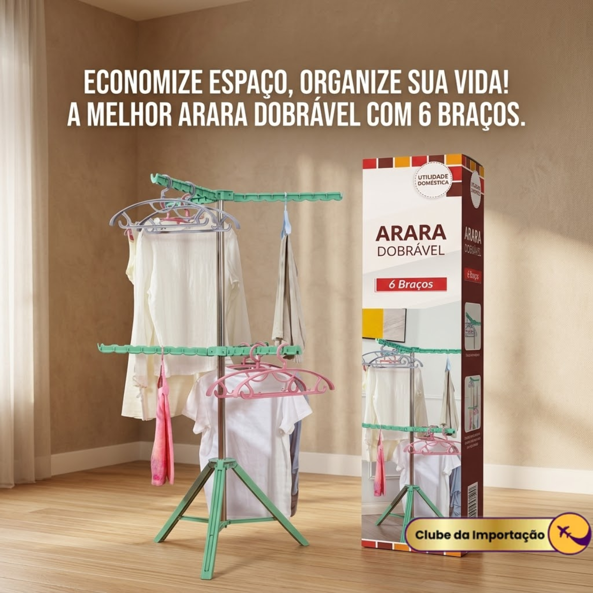 ARARA DOBRÁVEL 6 BRAÇOS