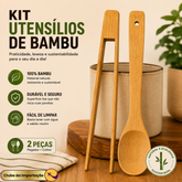 CONJUNTO DE UTENSILIOS EM BAMBU PEGADOR E COLHER