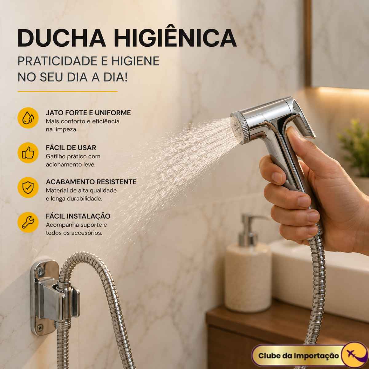 DUCHA HIGIÊNICA 120 CM EM INOX