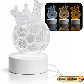 LUMINARIA LED BOLA DE FUTEBOL COM COROA