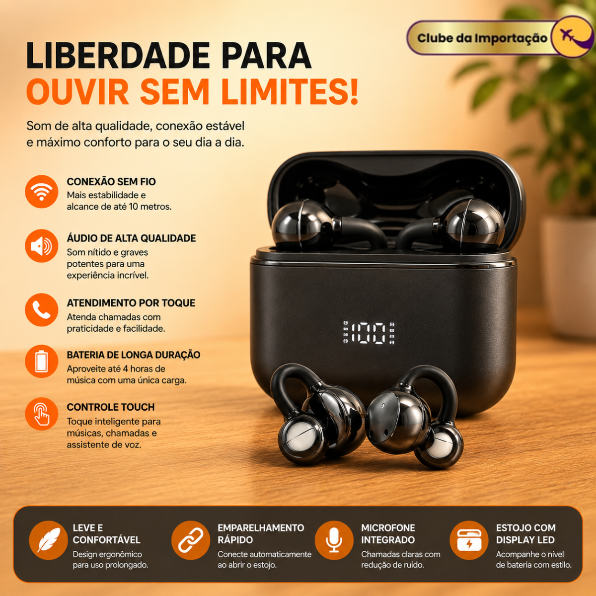 FONE DE OUVIDO SEM FIO