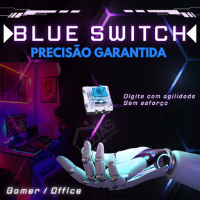 Teclado Gamer Rgb Red ou Blue Swith Mecânico Para Pc Xbox Ps5 Setup