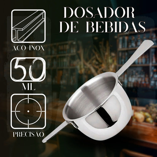 Dosador Inox Para Bebidas 50ml Bar Cozinha Profissiona Drink