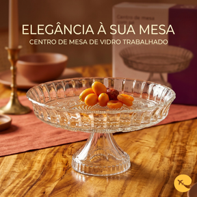CENTRO DE MESA COM PE VIDRO