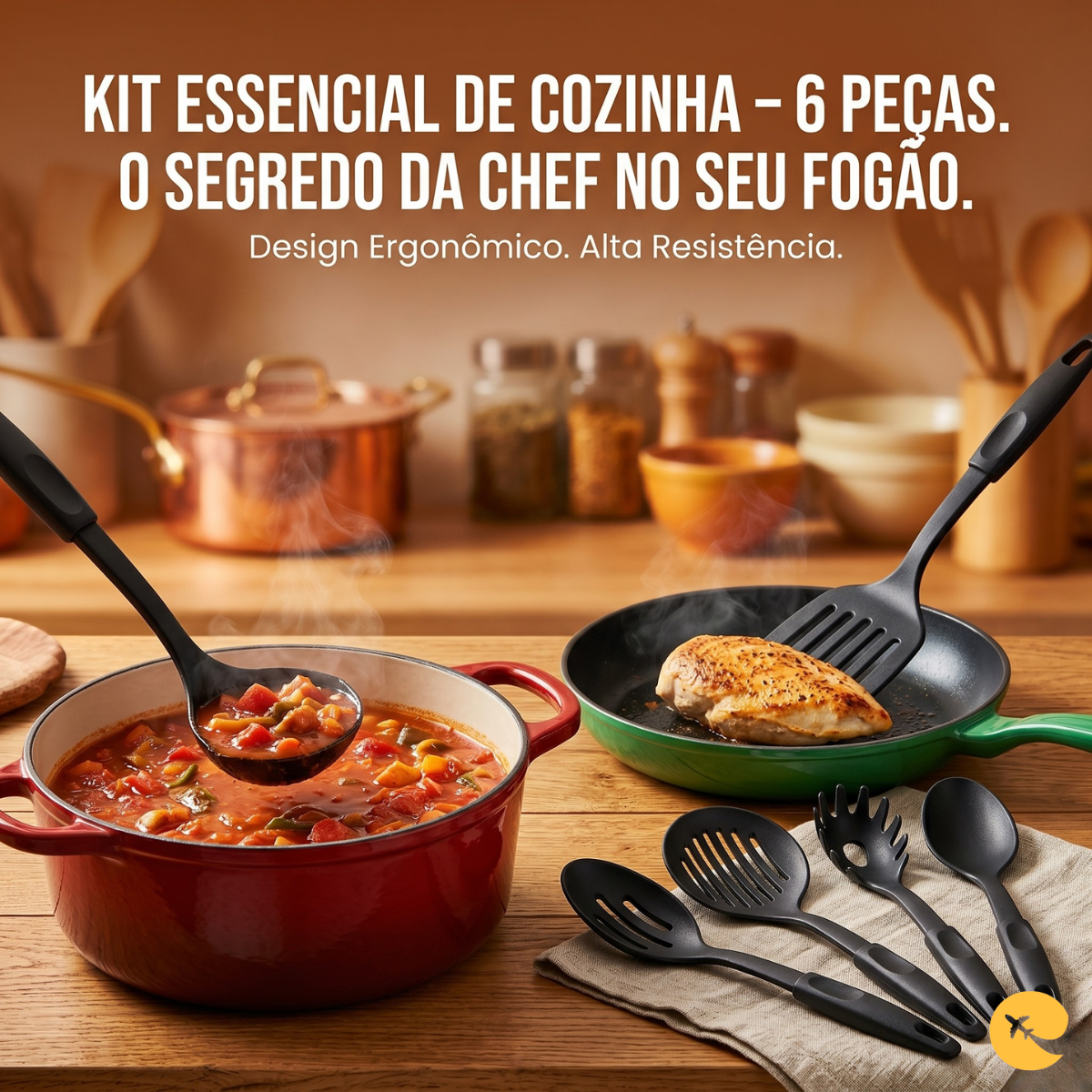 KIT UTENSÍLIOS DE COZINHA 6 PEÇAS
