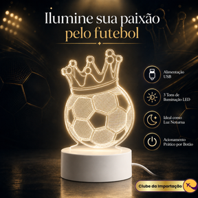 LUMINARIA LED BOLA DE FUTEBOL COM COROA