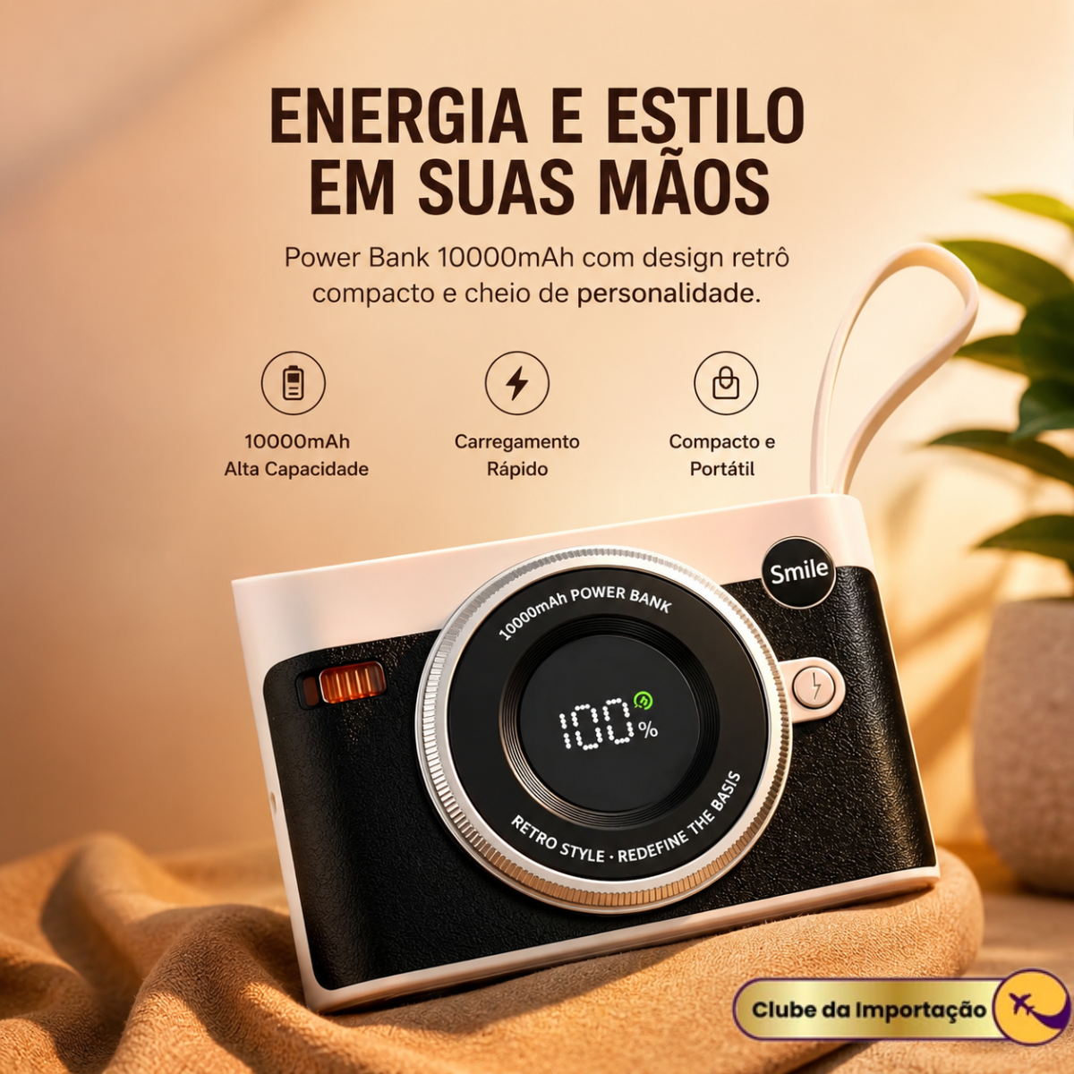 POWERBANK  EM FORMATO DE CAMERA