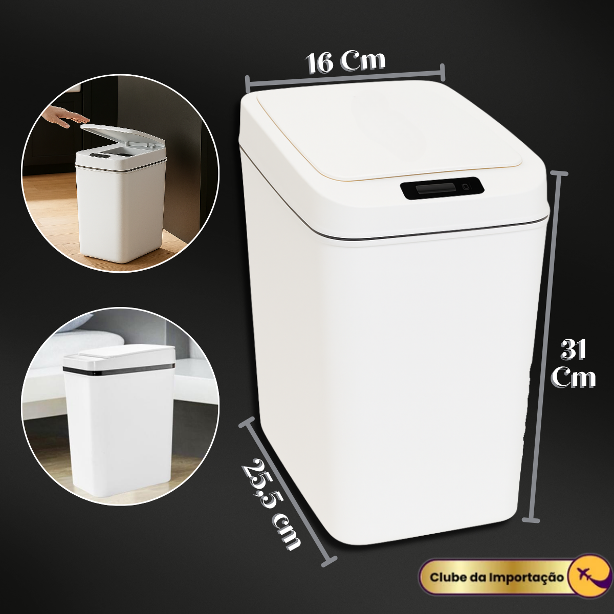 Lixeira Automática 15 Litros Com Sensor Abre E Fecha Sozinha