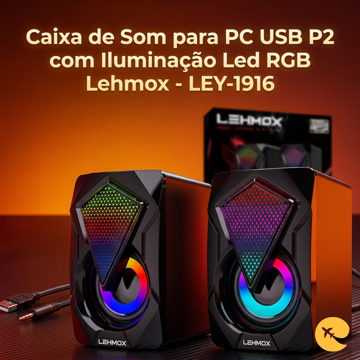 Caixa de Som PC RGB
