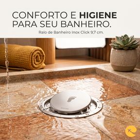 RALO DE BANHEIRO INOX 9,7 CM DE CLICK Redondo