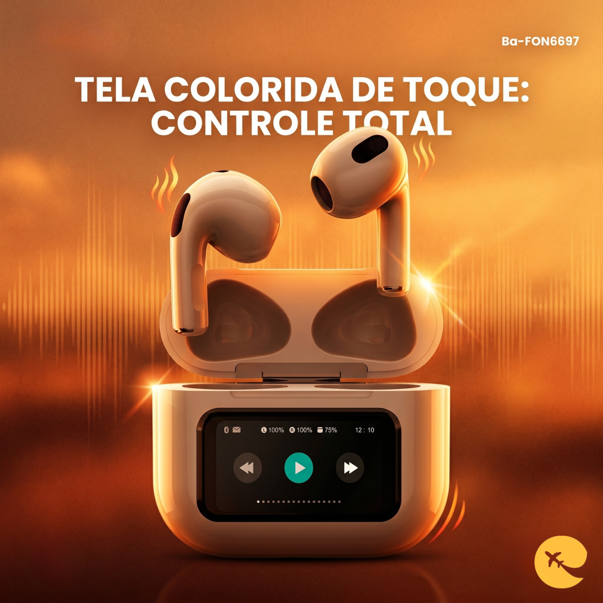 FONE DE OUVIDO COM TELA