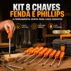 KIT CHAVE FENDA + PHILLIPS (08PCS)
