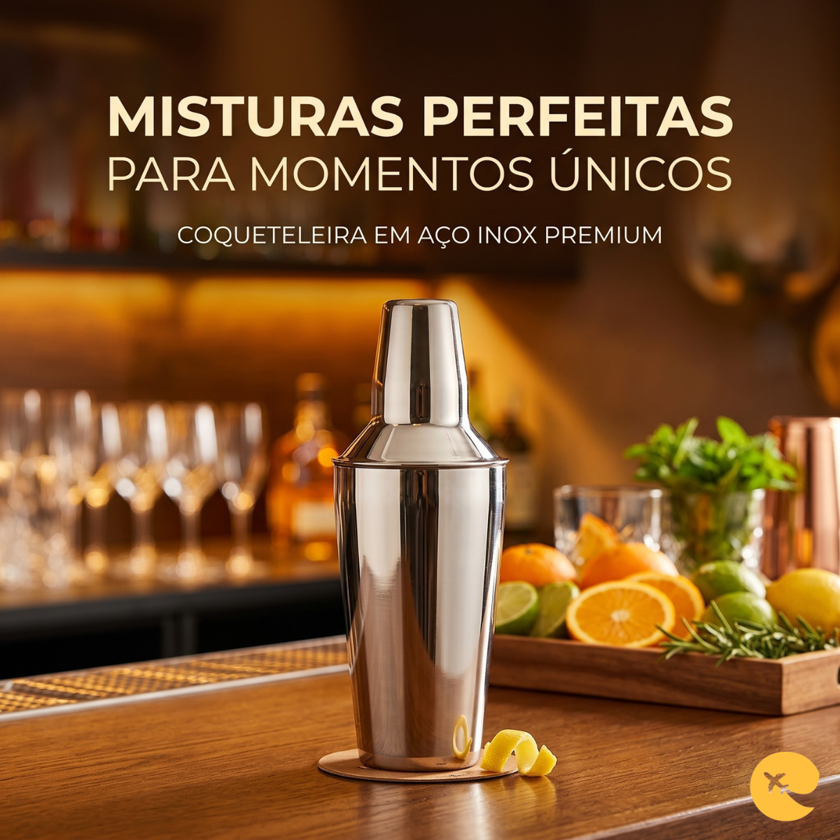 COQUETELEIRA EM AÇO INOX