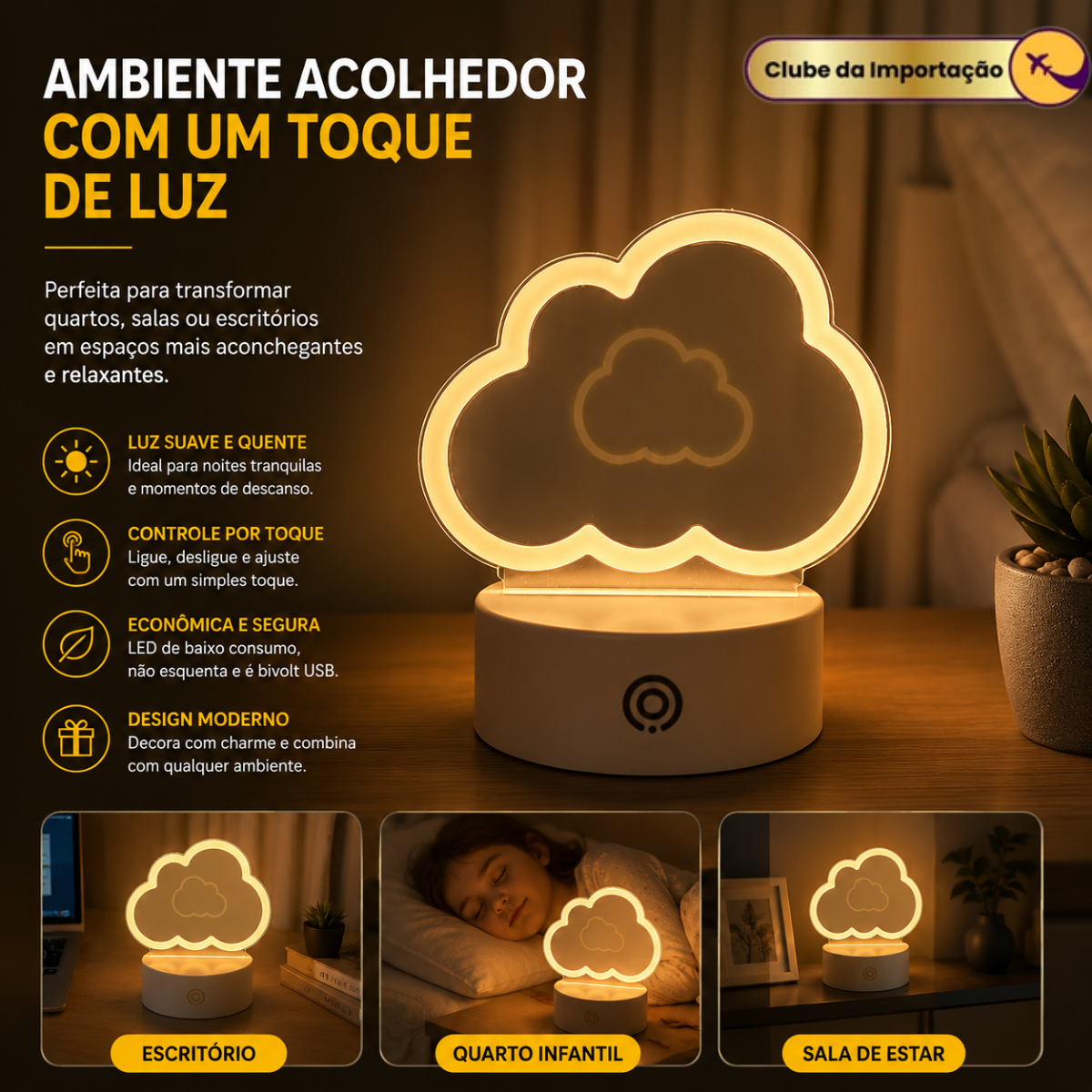 LUMINÁRIA DE PAINEL NUVEM