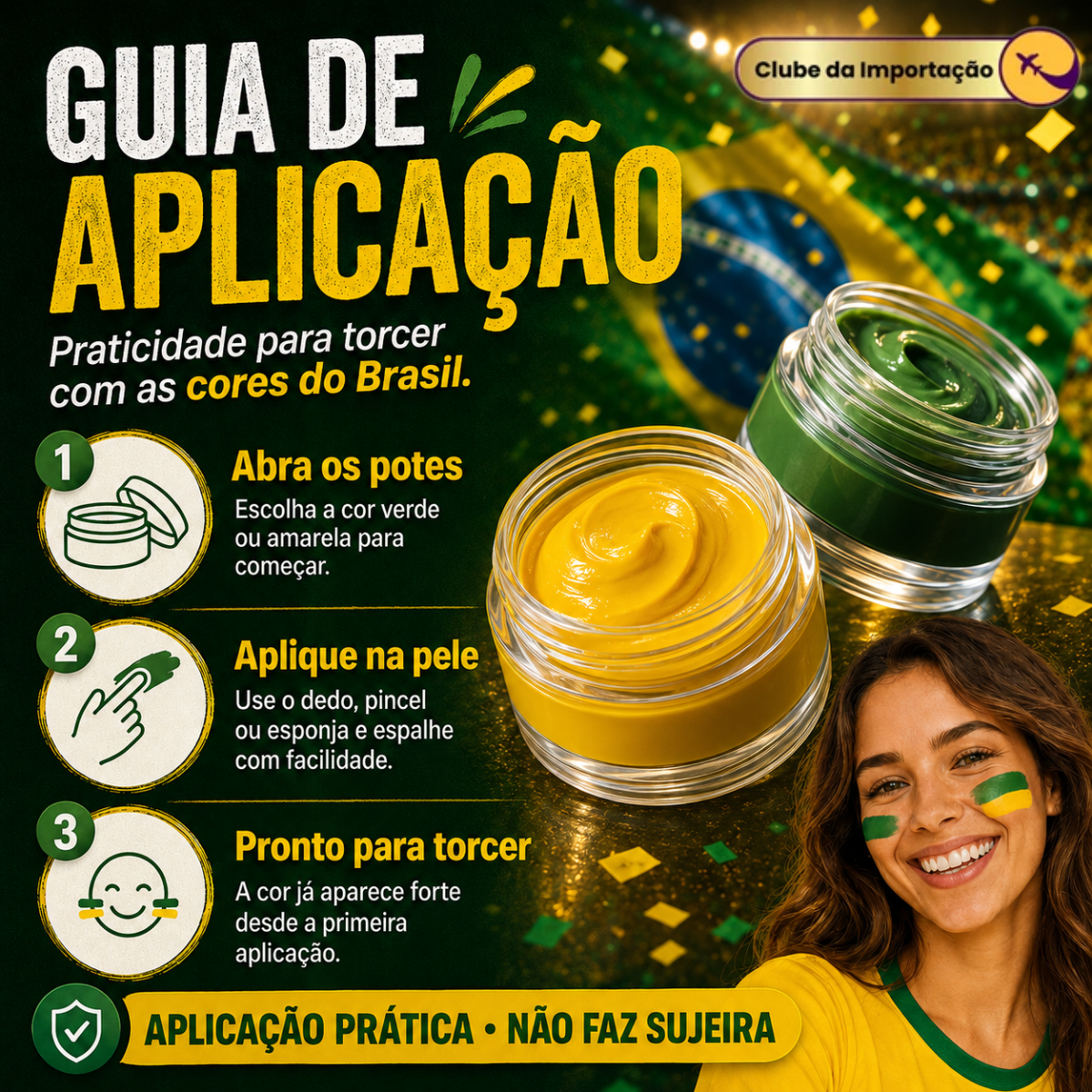 Tinta Pinta Rosto Copa Do Mundo Brasil Pintura Facial Fácil