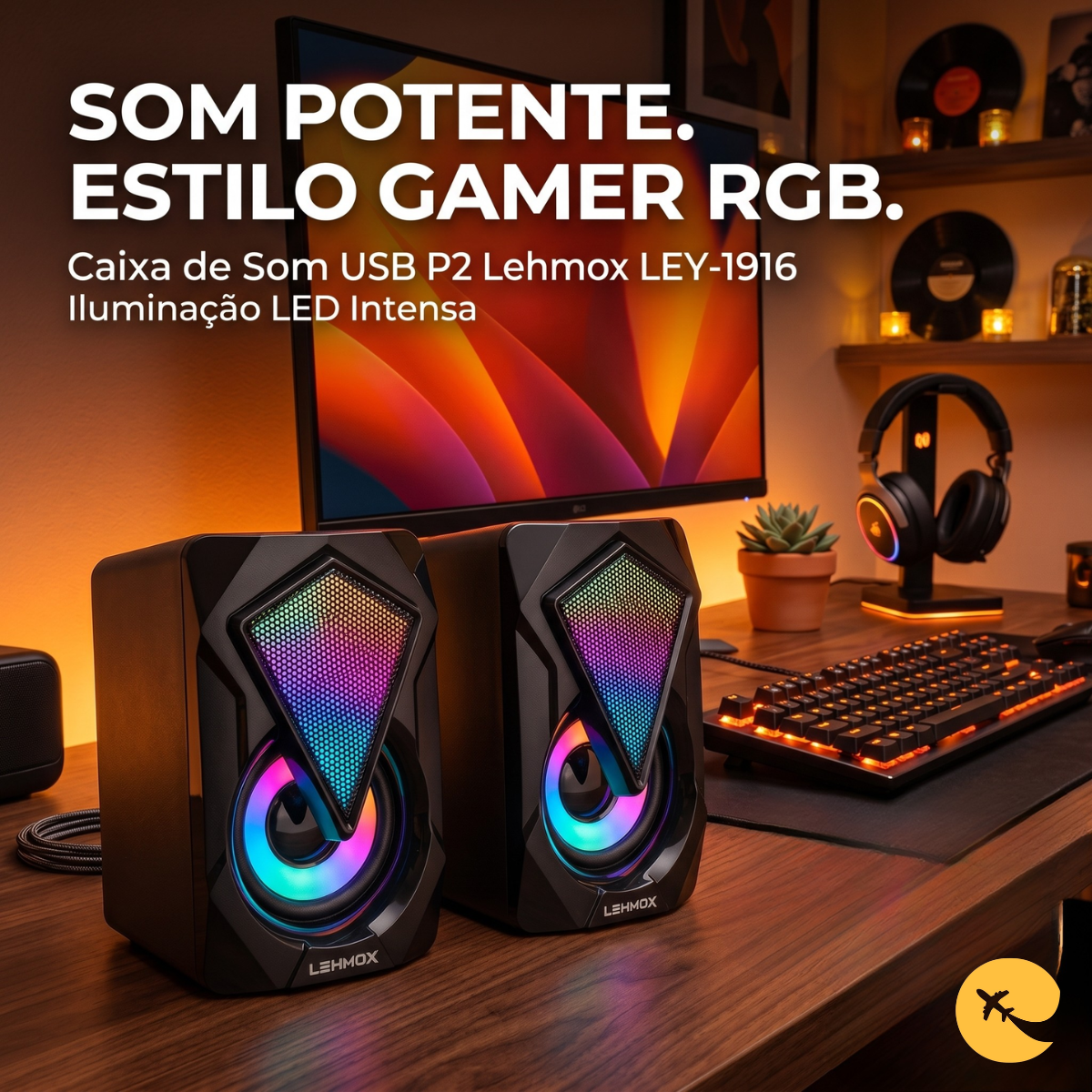 Caixa de Som PC RGB
