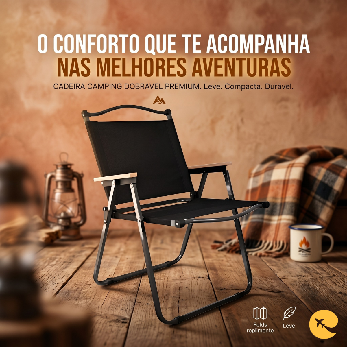 CADEIRA CAMIPING DOBRAVEL PRETO