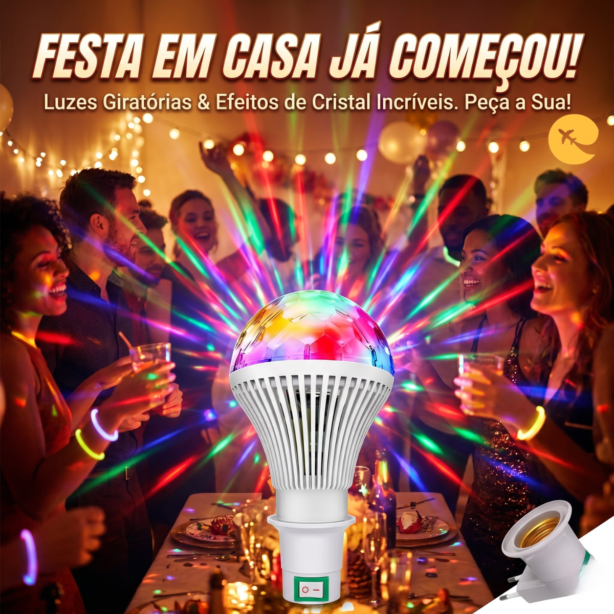 Lampada Giratoria Colorida 3w