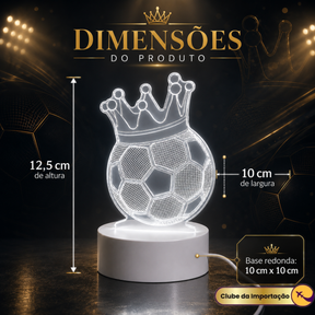 LUMINARIA LED BOLA DE FUTEBOL COM COROA