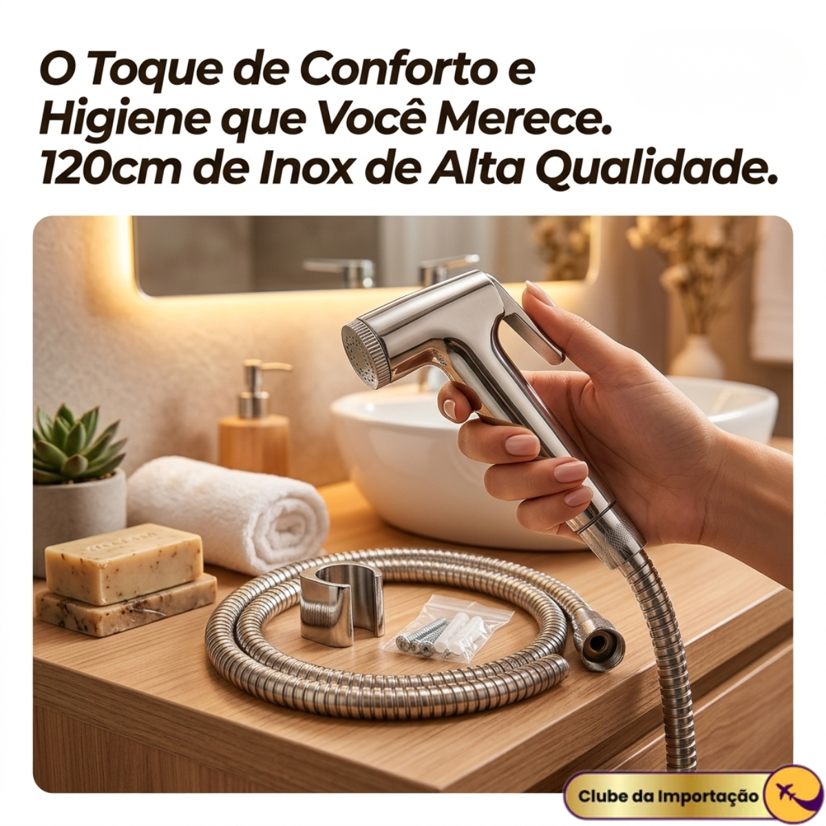 DUCHA HIGIÊNICA 120 CM EM INOX